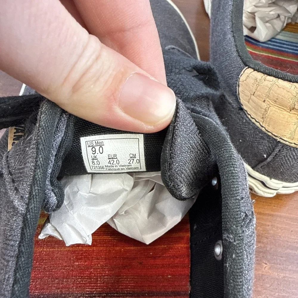 Men's Vans Bishop Low-Top Charcoal Shoes Gum Sole Size 9‎